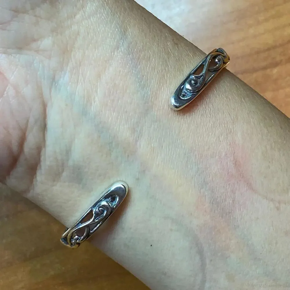 Carolyn Pollack Sterling Silver Denim Lapis Thin Decorated Bracelet For Women